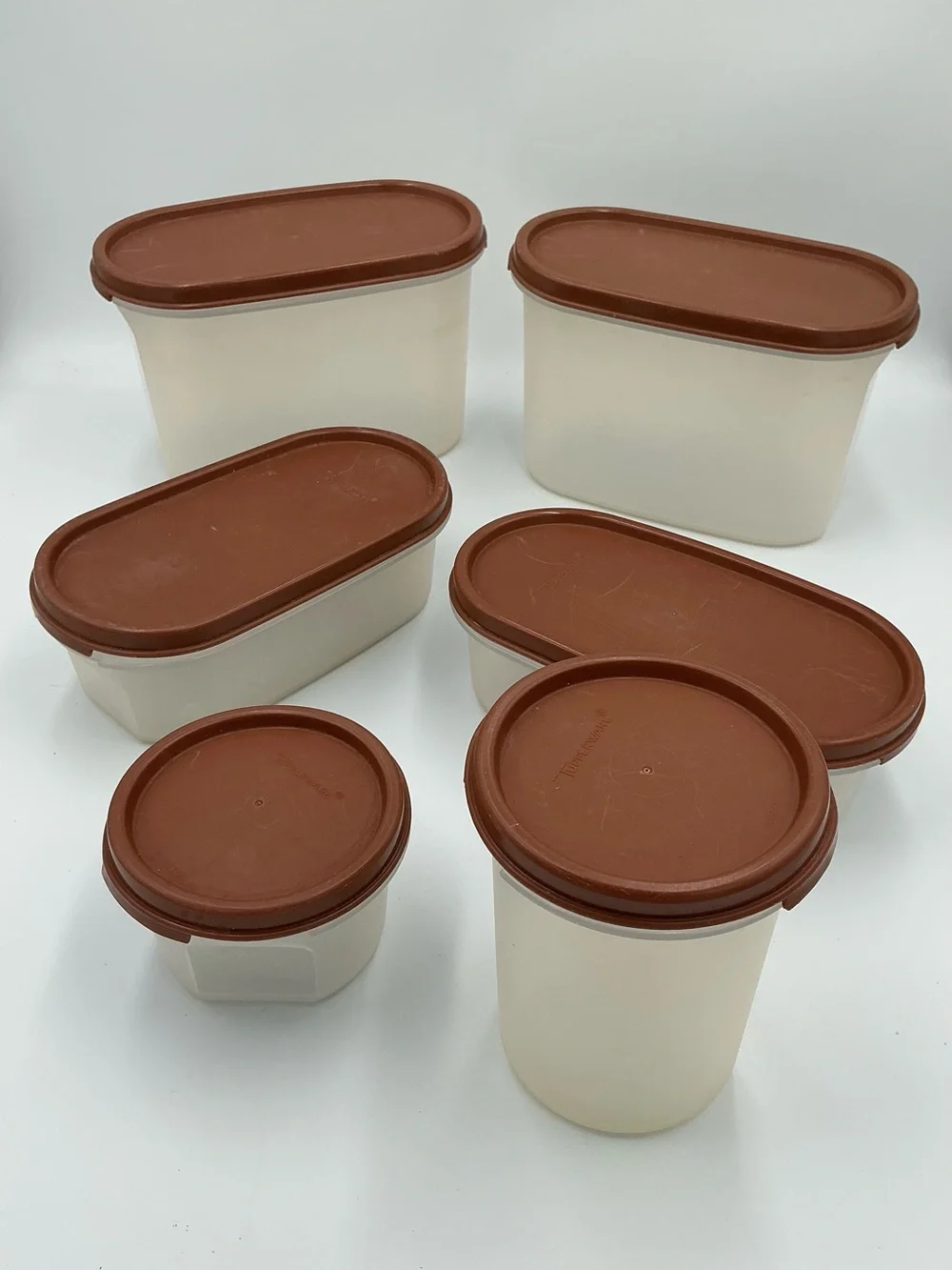 Vintage Tupperware Modular Mates Brown Set Made In USA 6 Pieces
